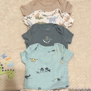 Carter's Kids Dino and Stripes Tee Set - Blue, Green, Brown